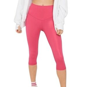 OFFLINE By Aerie Real Me Liquid Shine High Waist Crop Legging Pink‎ Size Medium